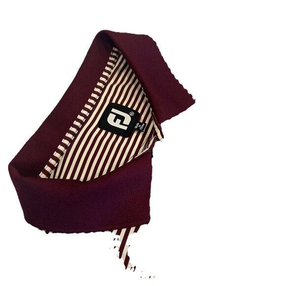 Footjoy Men' 2XL Maroon White Striped Golf Polo Aggie Pullover Shirt w/FLAW - Picture 8 of 8